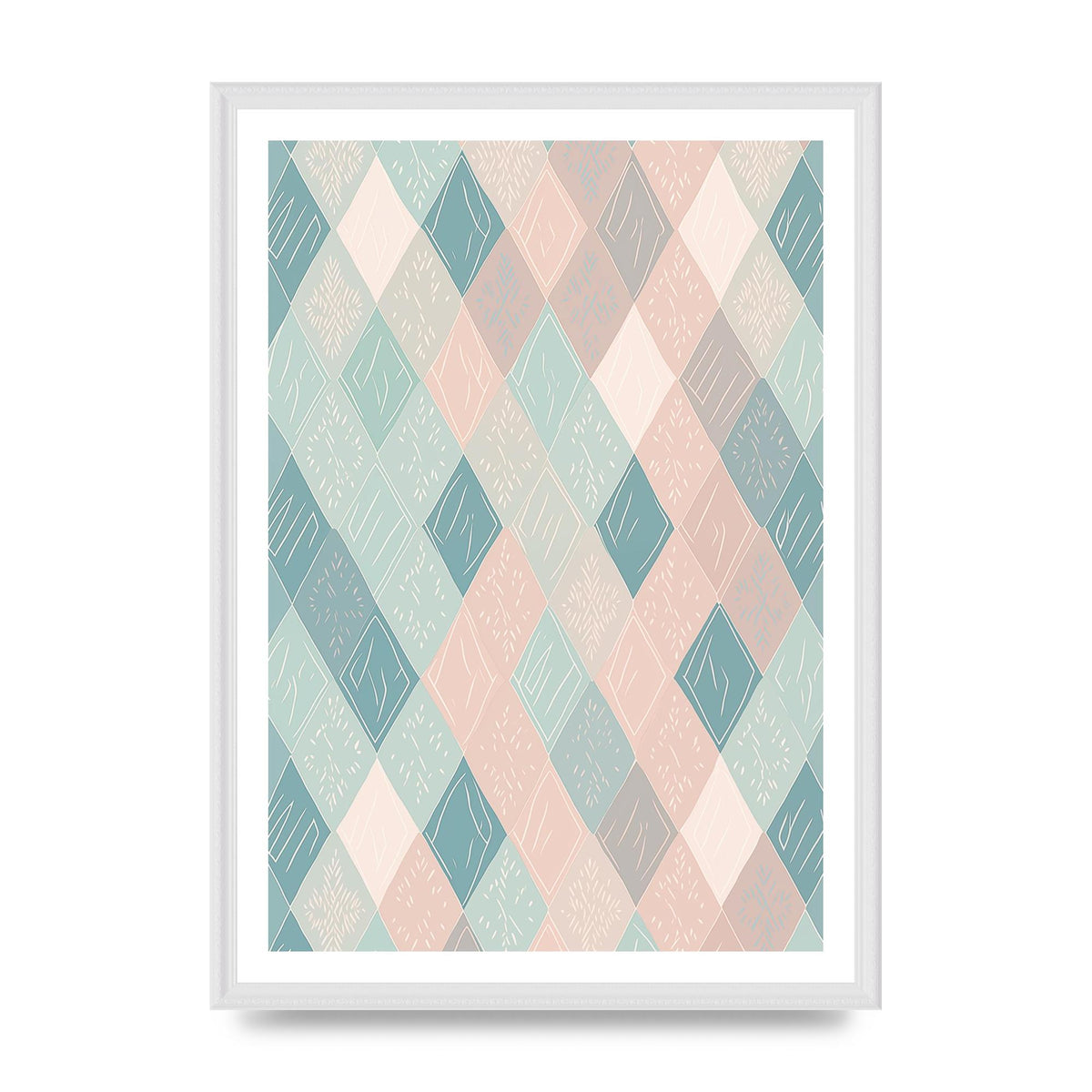 Diamonds of Serenity Subtle Boho Risograph