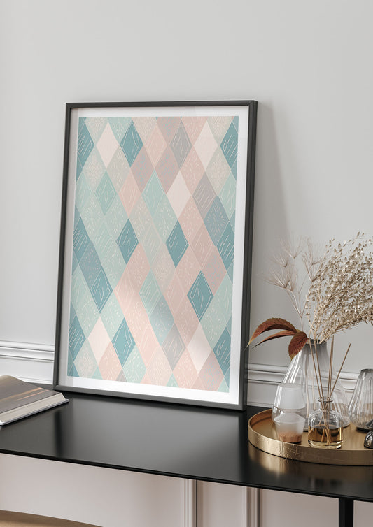 Diamonds of Serenity Subtle Boho Risograph