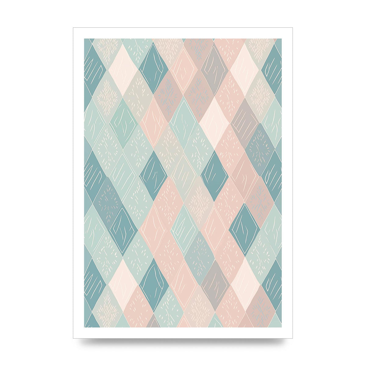Diamonds of Serenity Subtle Boho Risograph