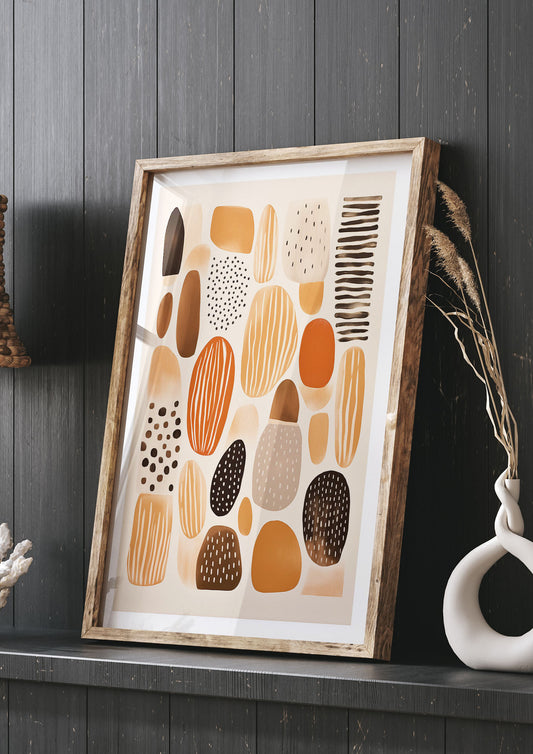 Earthy Shapes Harmony Minimalist Boho Print