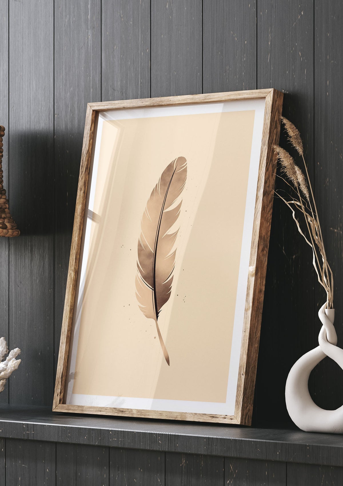 Feathered Tranquility Elegant Line Art