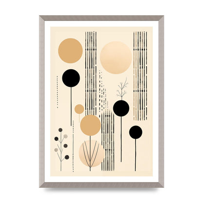 Boho Patterns in Grainy Black on Soft Backdrop