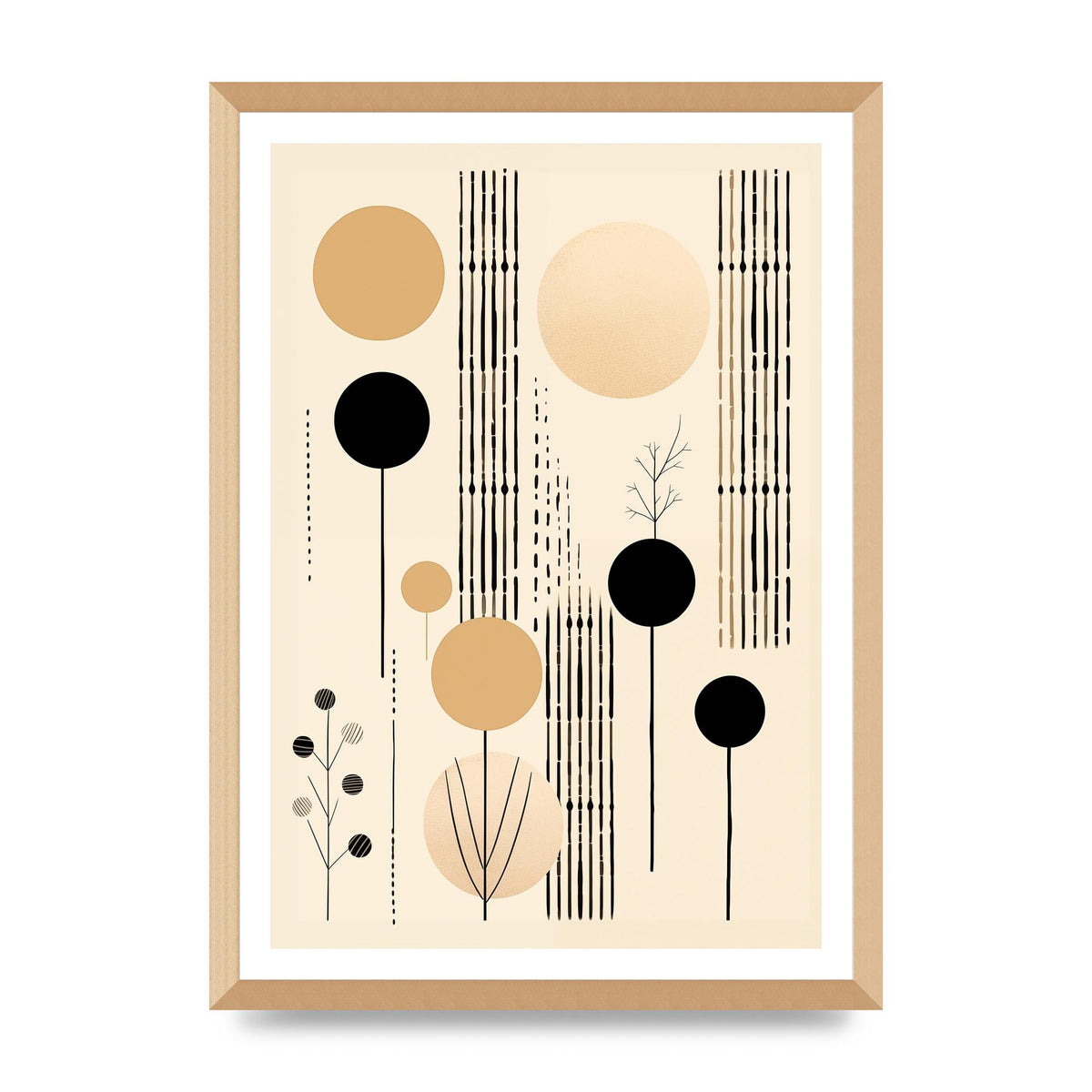 Boho Patterns in Grainy Black on Soft Backdrop