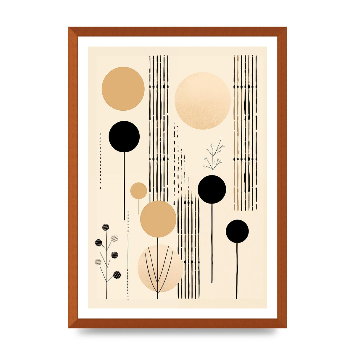 Boho Patterns in Grainy Black on Soft Backdrop