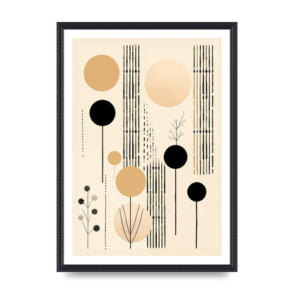 Boho Patterns in Grainy Black on Soft Backdrop