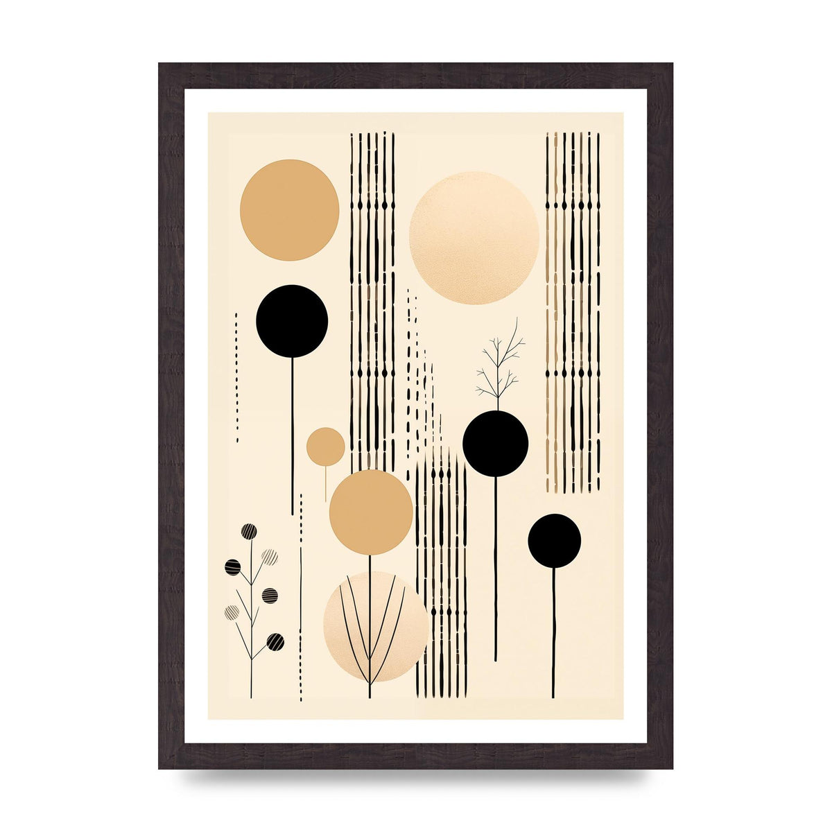 Boho Patterns in Grainy Black on Soft Backdrop