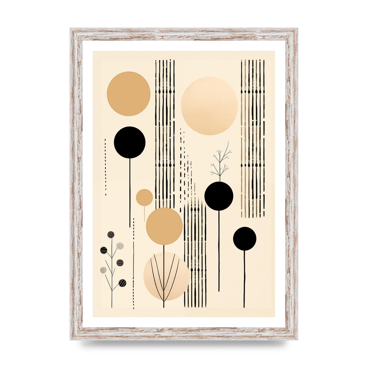 Boho Patterns in Grainy Black on Soft Backdrop