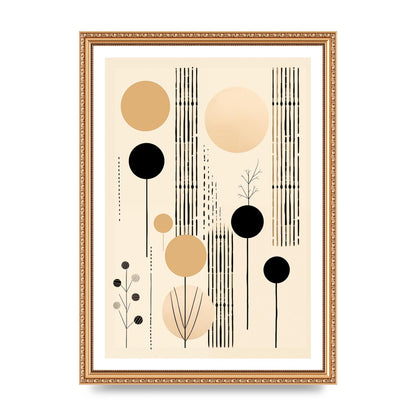 Boho Patterns in Grainy Black on Soft Backdrop