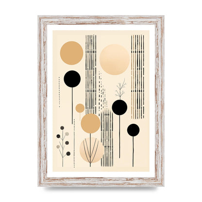 Boho Patterns in Grainy Black on Soft Backdrop