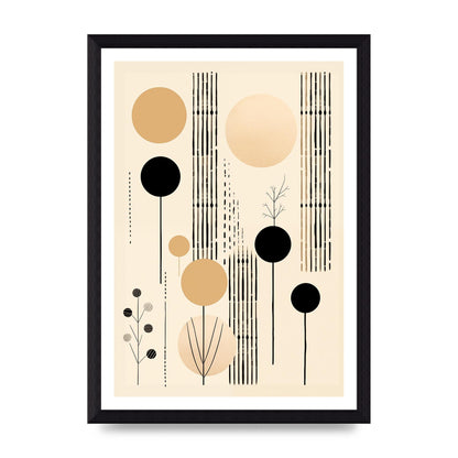 Boho Patterns in Grainy Black on Soft Backdrop