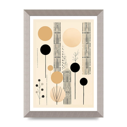 Boho Patterns in Grainy Black on Soft Backdrop