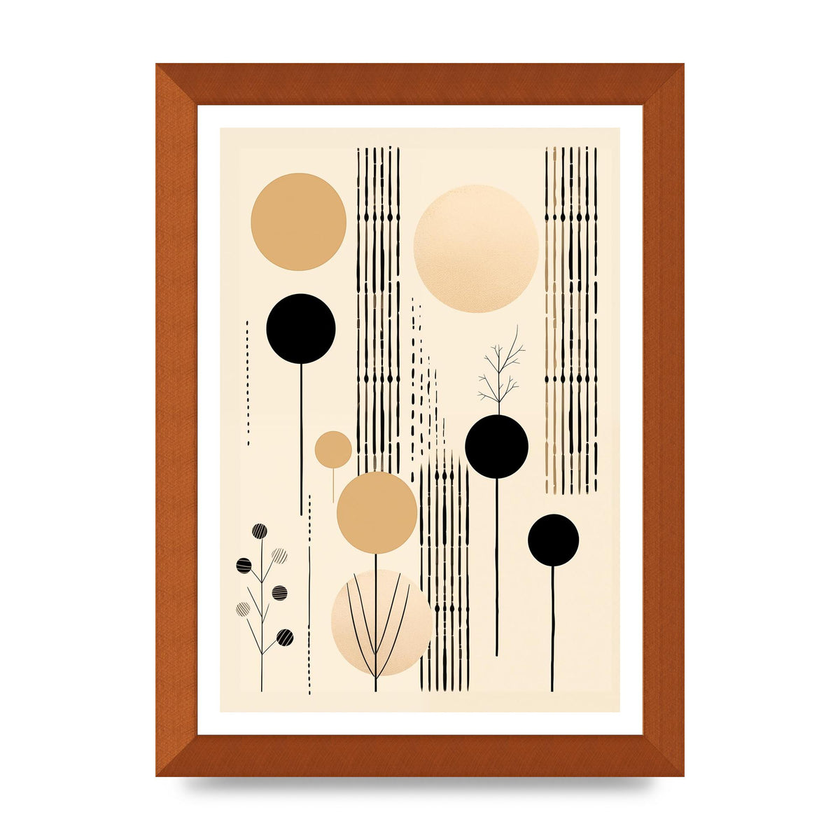 Boho Patterns in Grainy Black on Soft Backdrop