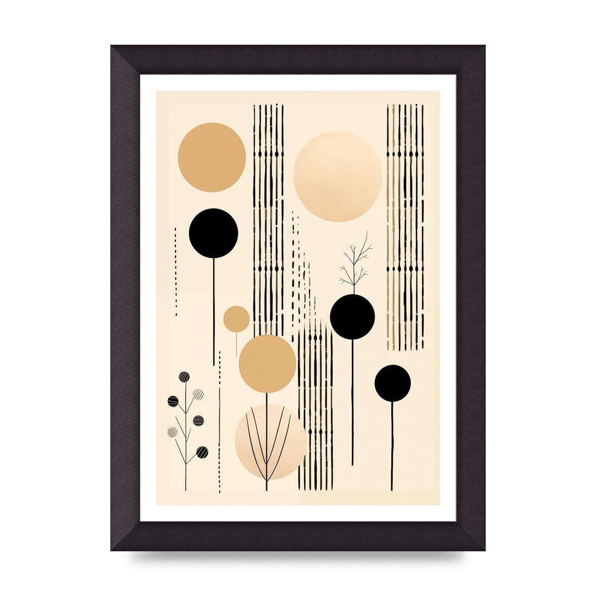 Boho Patterns in Grainy Black on Soft Backdrop