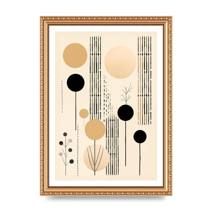 Boho Patterns in Grainy Black on Soft Backdrop