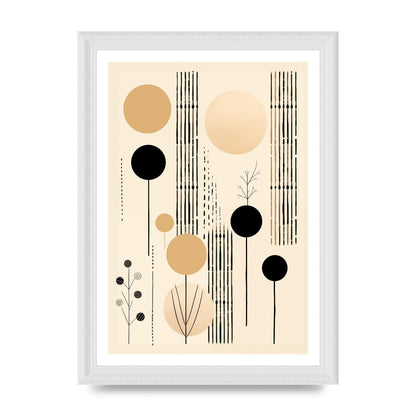 Boho Patterns in Grainy Black on Soft Backdrop