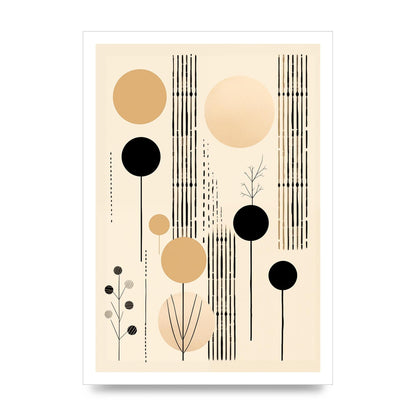 Boho Patterns in Grainy Black on Soft Backdrop