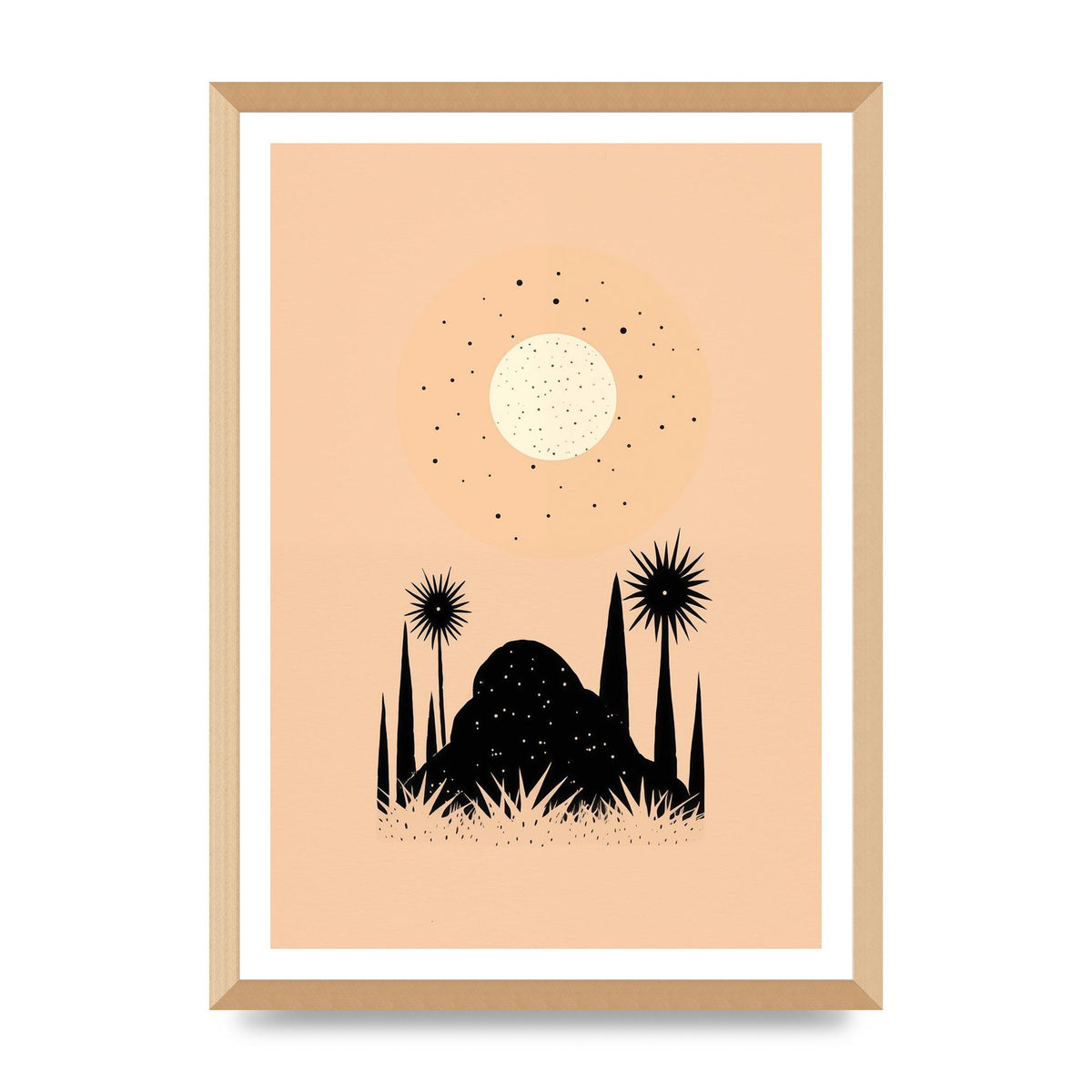 Celestial Boho Contrast Moon and Sun Shapes