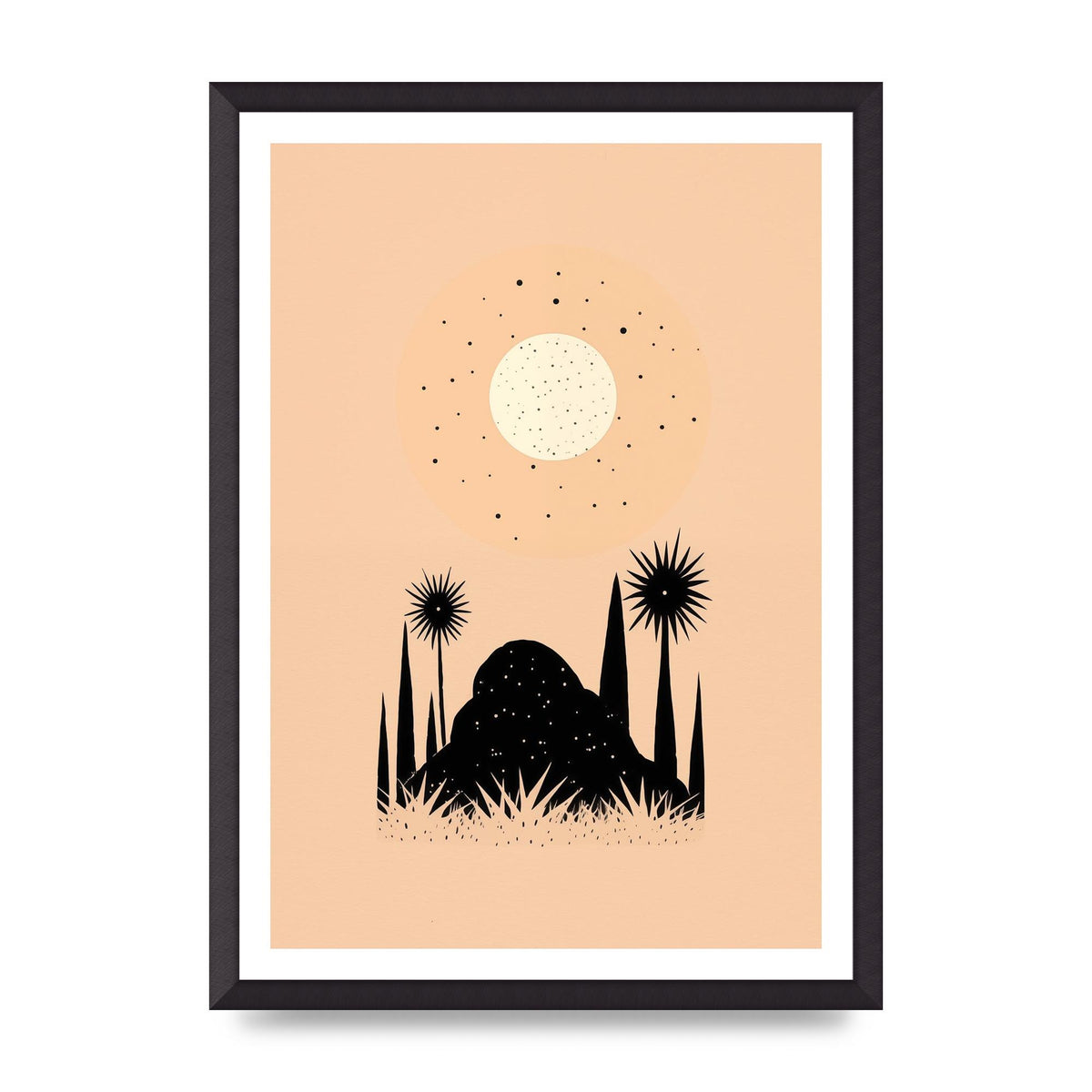 Celestial Boho Contrast Moon and Sun Shapes