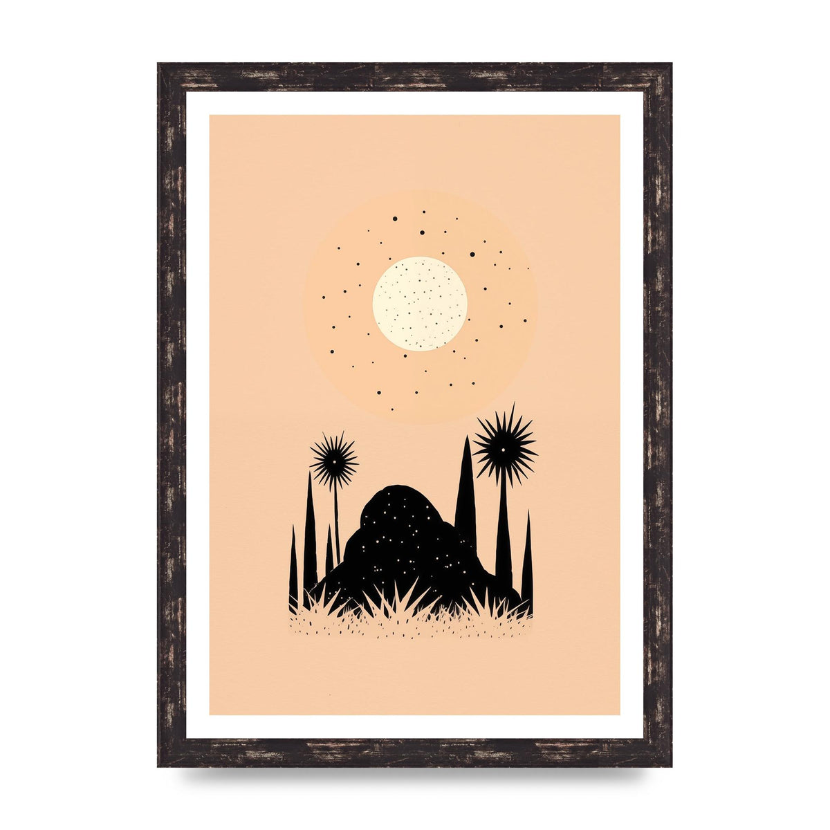 Celestial Boho Contrast Moon and Sun Shapes