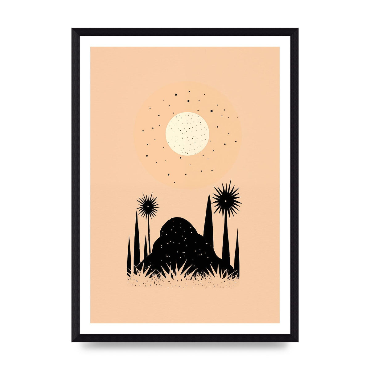 Celestial Boho Contrast Moon and Sun Shapes