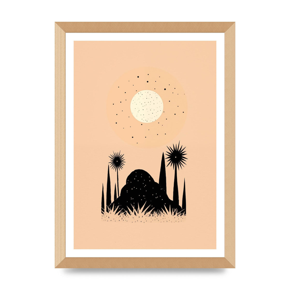 Celestial Boho Contrast Moon and Sun Shapes