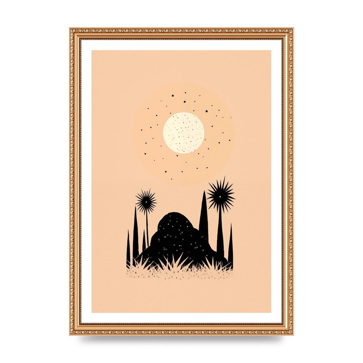 Celestial Boho Contrast Moon and Sun Shapes