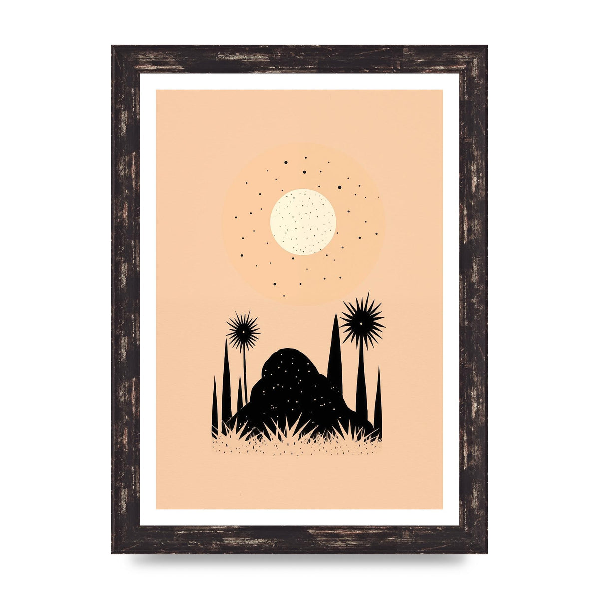 Celestial Boho Contrast Moon and Sun Shapes