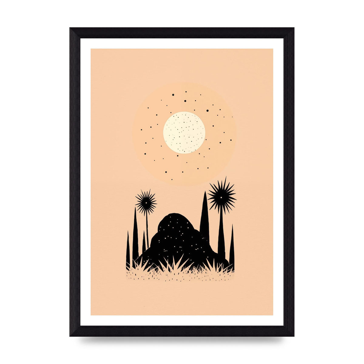 Celestial Boho Contrast Moon and Sun Shapes