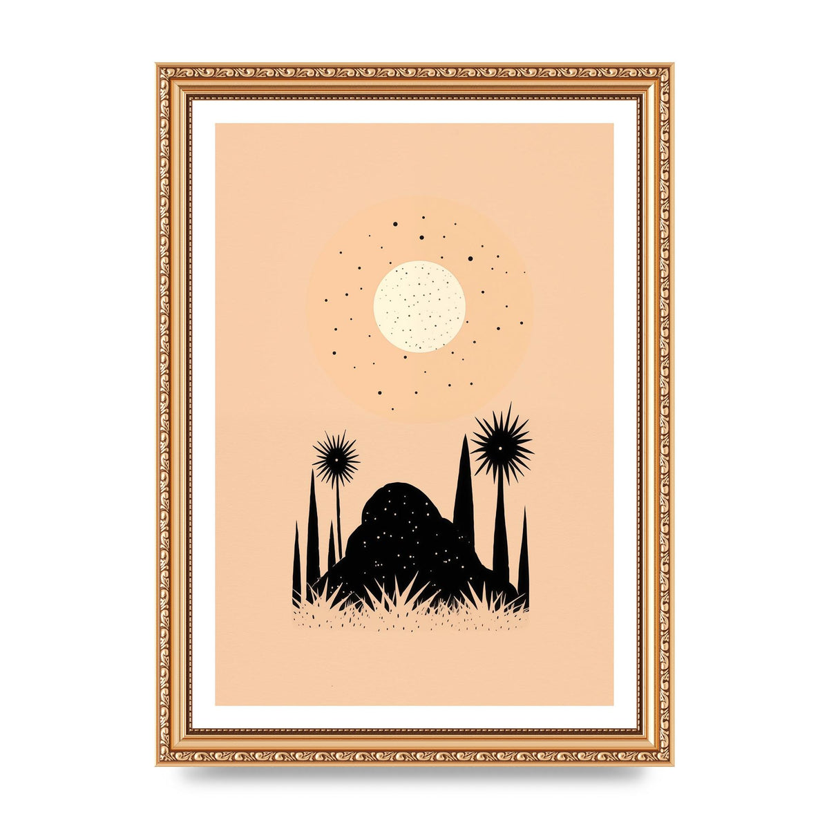 Celestial Boho Contrast Moon and Sun Shapes