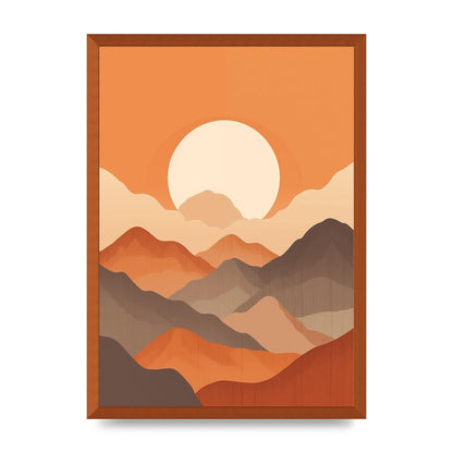 Sunset Mountains Boho Riso Print