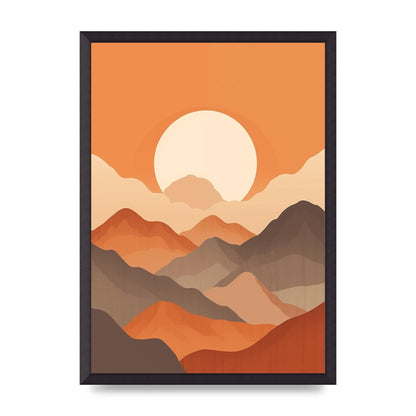 Sunset Mountains Boho Riso Print