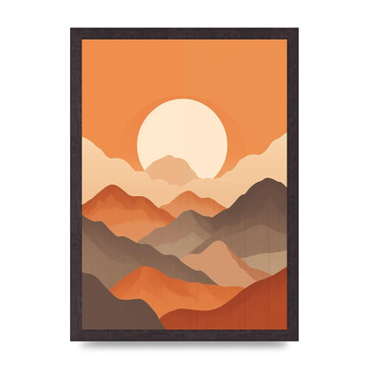 Sunset Mountains Boho Riso Print
