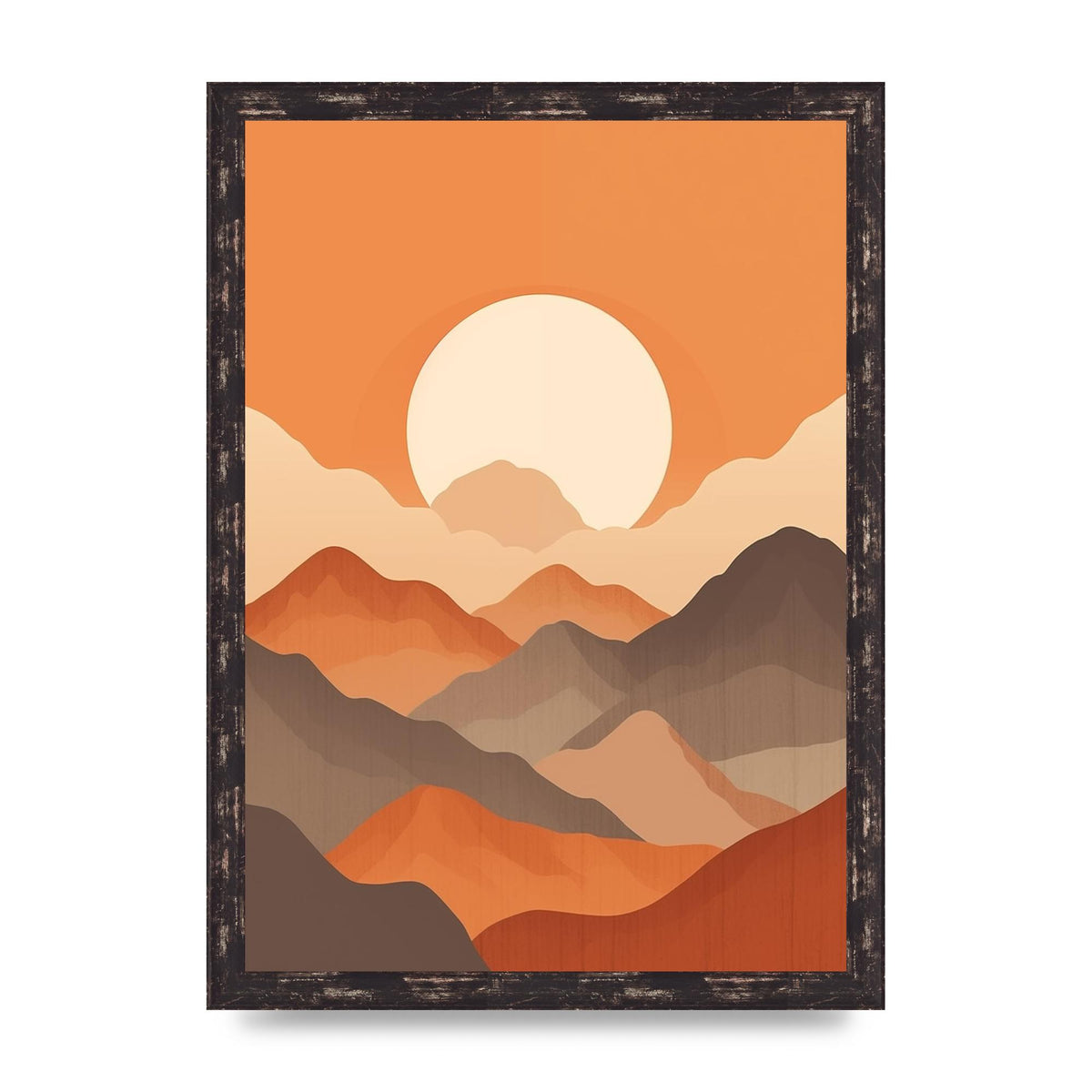 Sunset Mountains Boho Riso Print