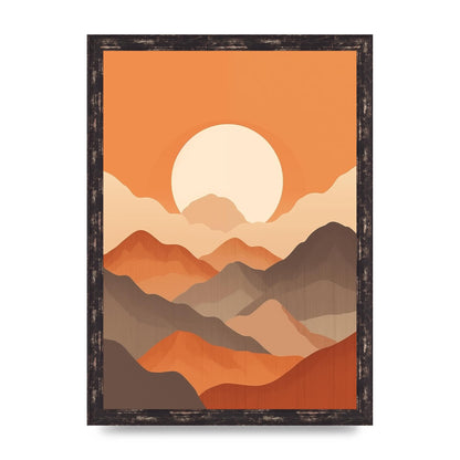 Sunset Mountains Boho Riso Print