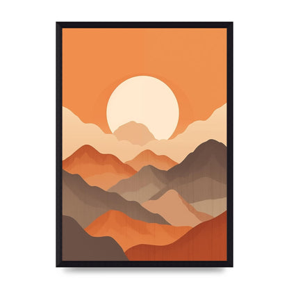 Sunset Mountains Boho Riso Print