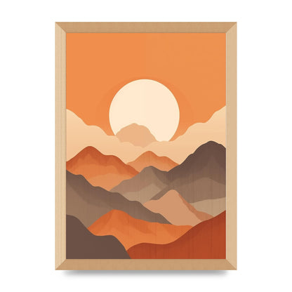 Sunset Mountains Boho Riso Print
