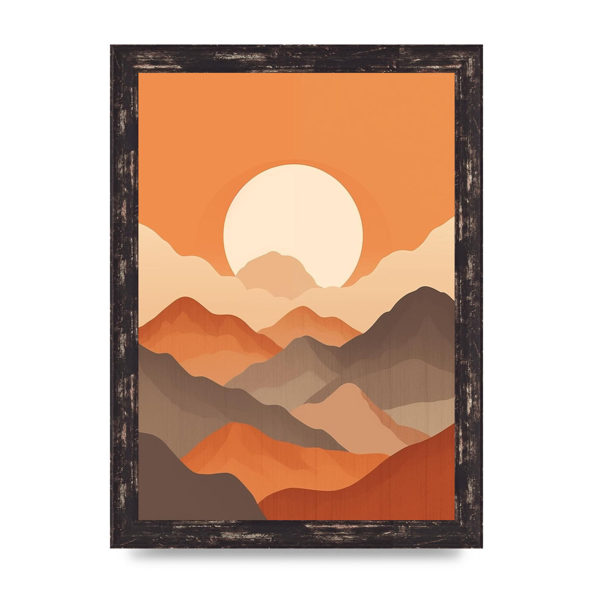 Sunset Mountains Boho Riso Print