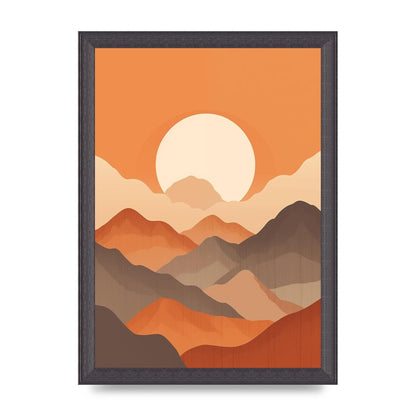 Sunset Mountains Boho Riso Print