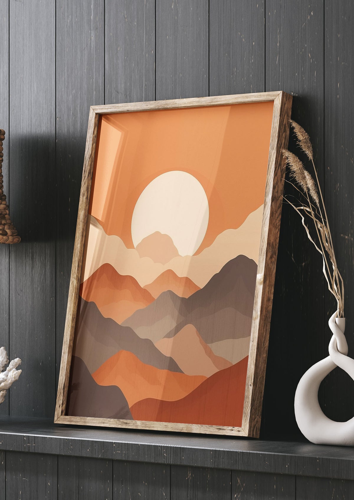 Sunset Mountains Boho Riso Print