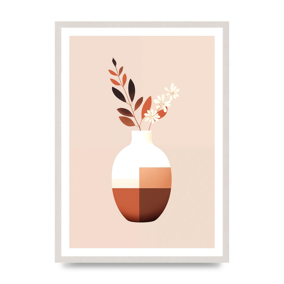 Boho Vase Simplicity Clean Riso Print