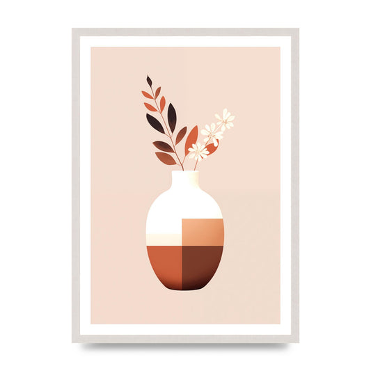 Boho Vase Simplicity Clean Riso Print