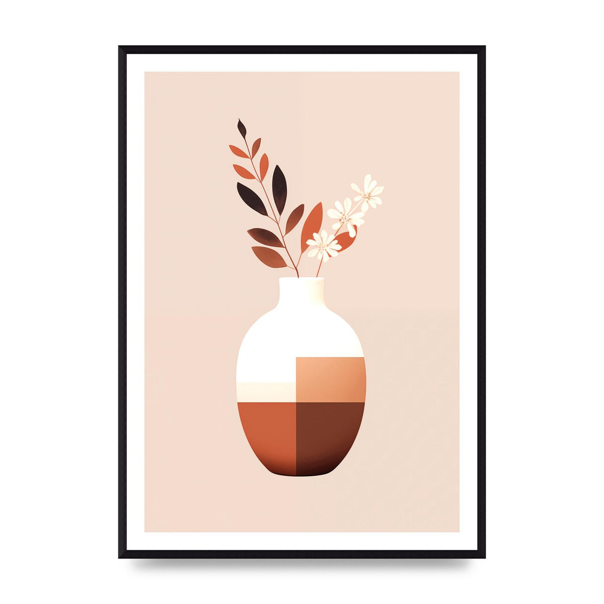 Boho Vase Simplicity Clean Riso Print