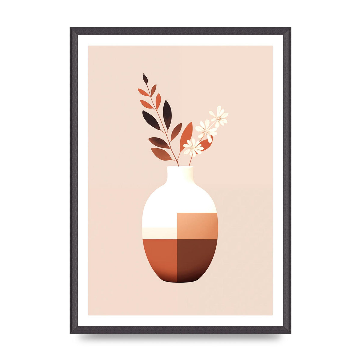 Boho Vase Simplicity Clean Riso Print