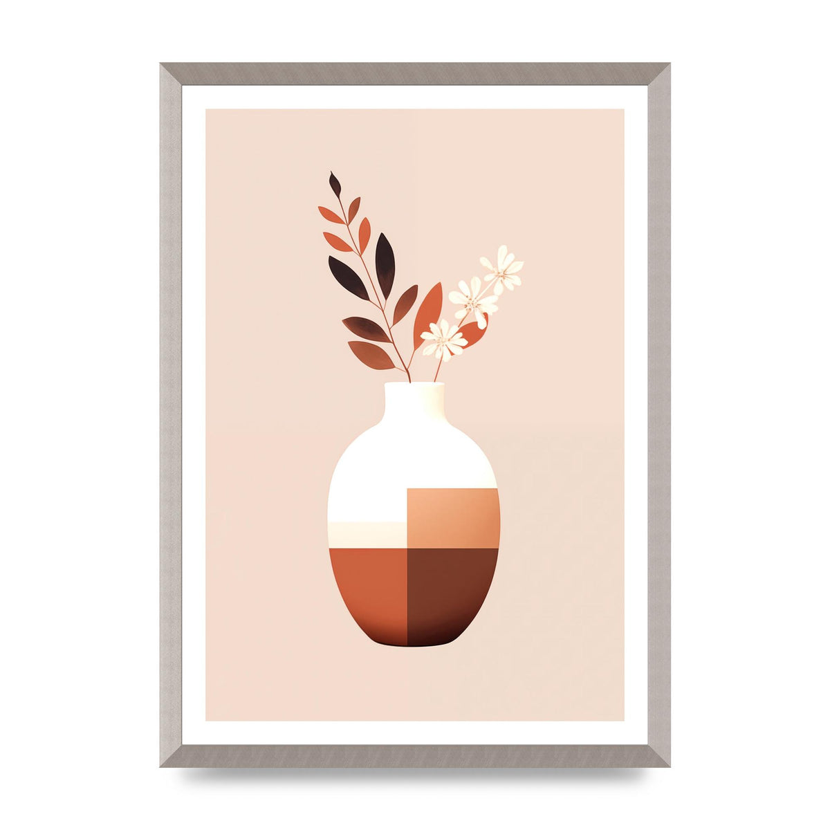 Boho Vase Simplicity Clean Riso Print
