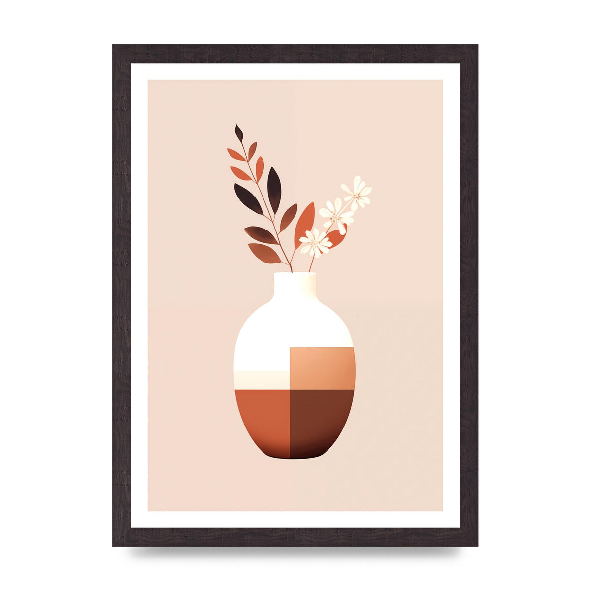 Boho Vase Simplicity Clean Riso Print