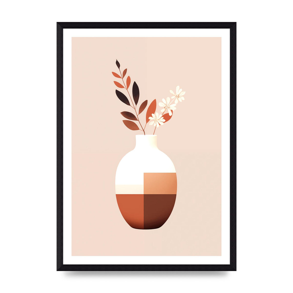 Boho Vase Simplicity Clean Riso Print