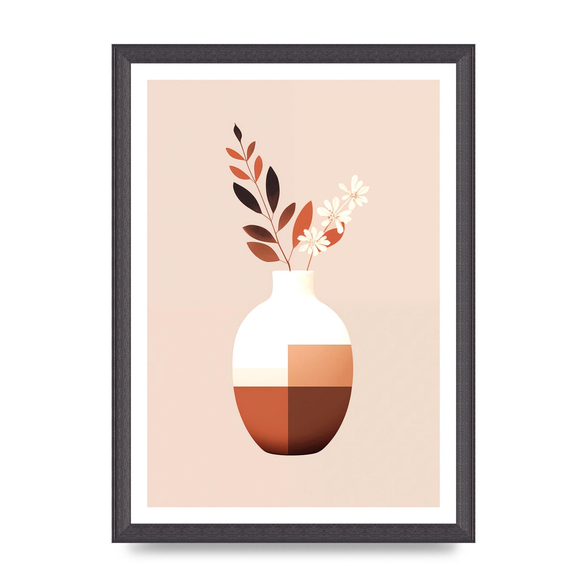 Boho Vase Simplicity Clean Riso Print