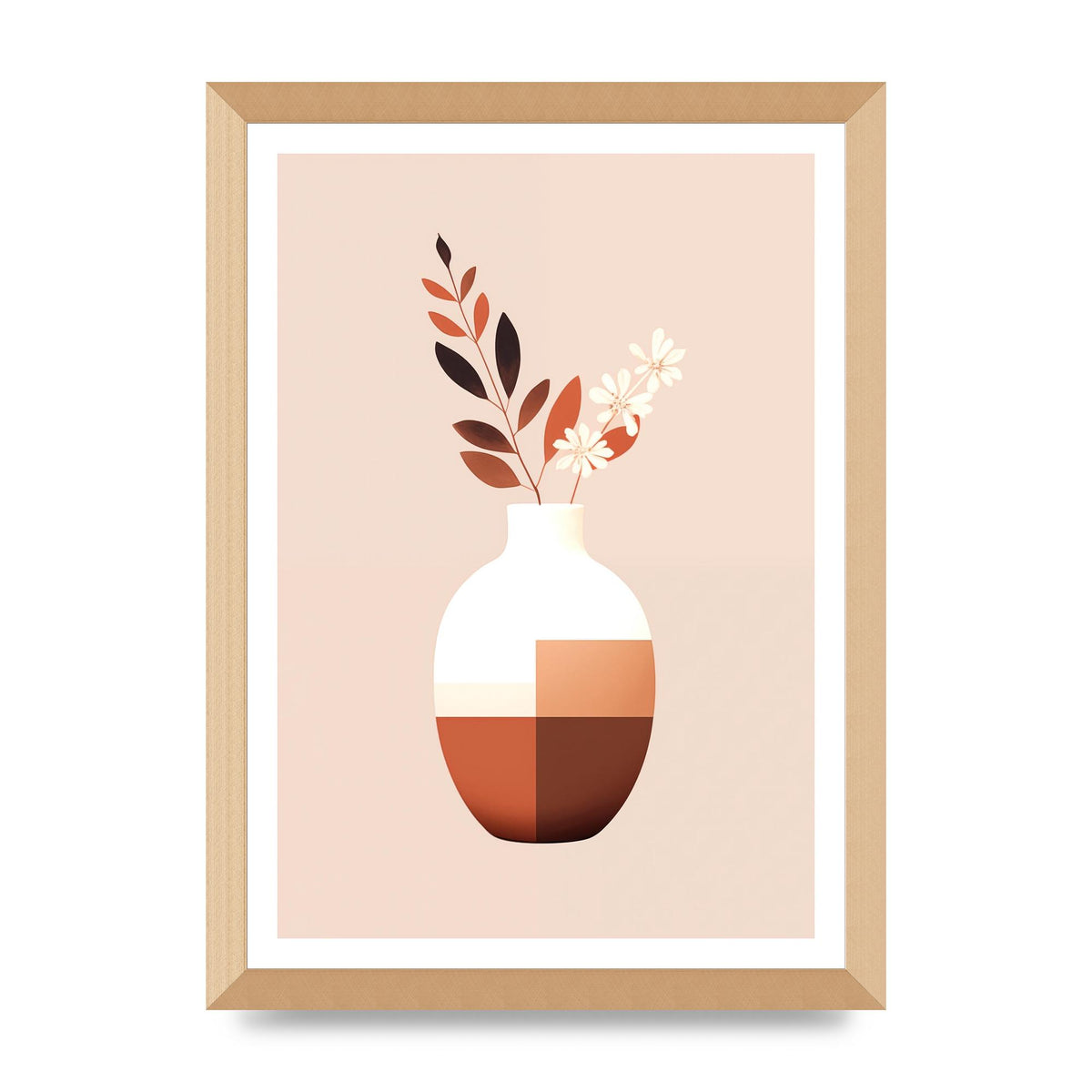 Boho Vase Simplicity Clean Riso Print