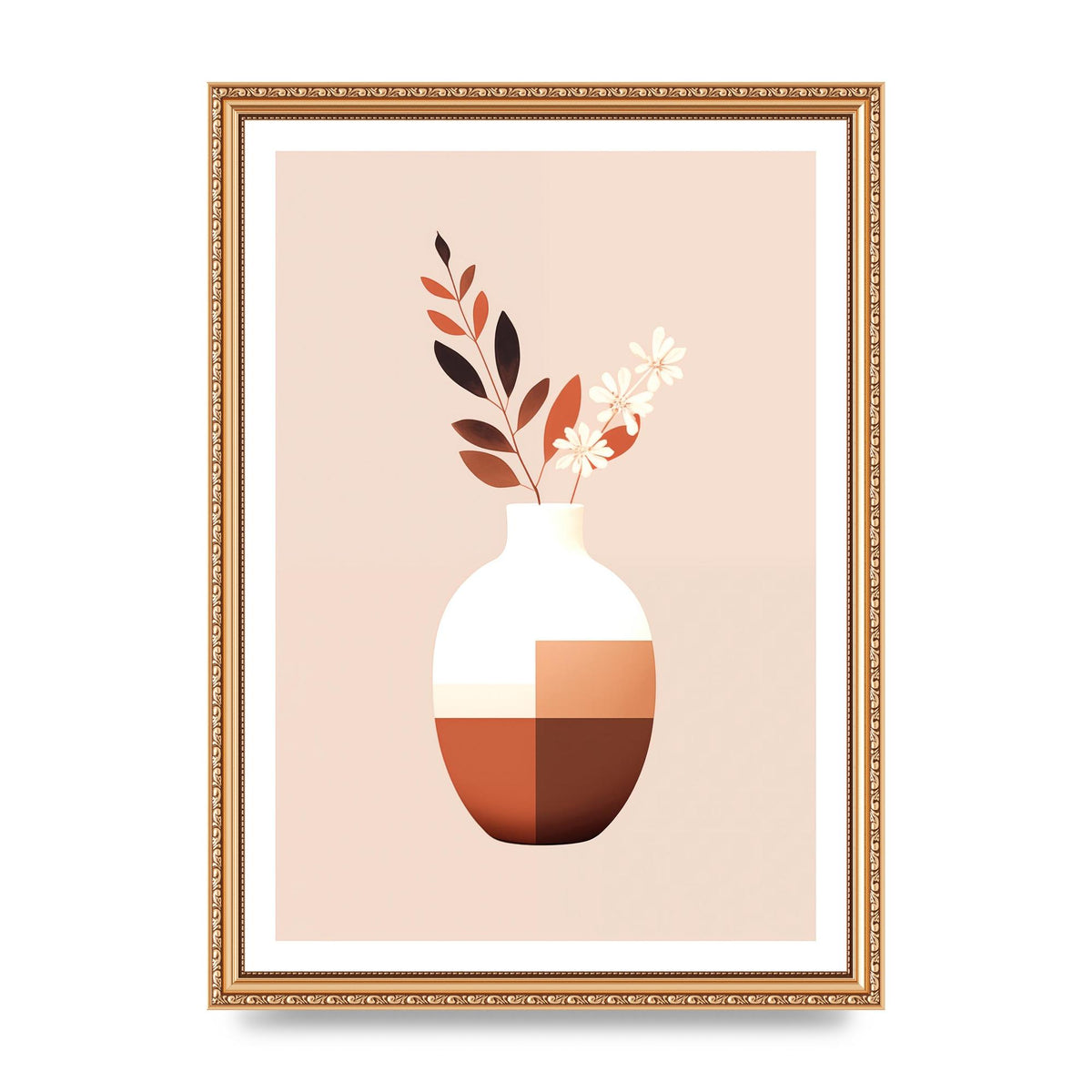 Boho Vase Simplicity Clean Riso Print