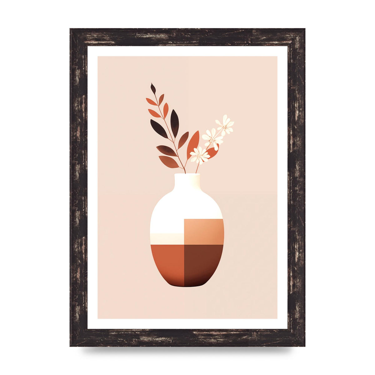 Boho Vase Simplicity Clean Riso Print